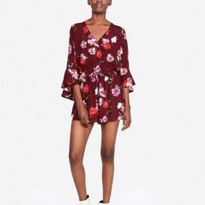 Floral Burgundy Romper from EXPRESS (NWOT)